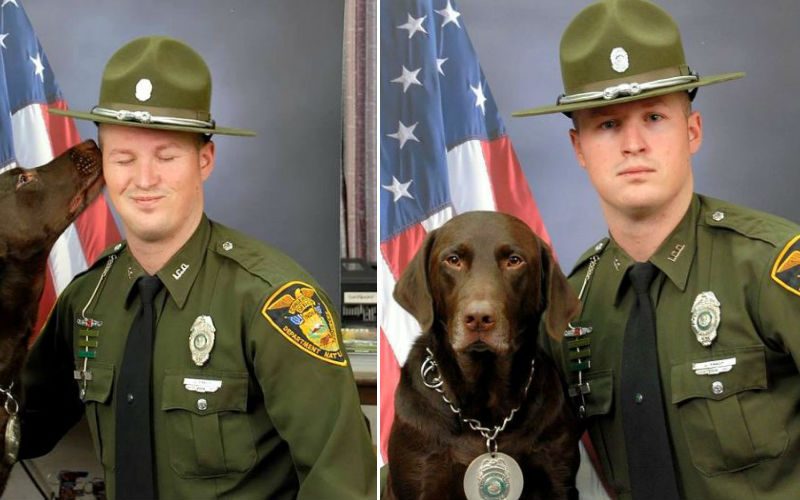 K-9 Officer Can’t Stop Kissing Handler During Photo Shoot